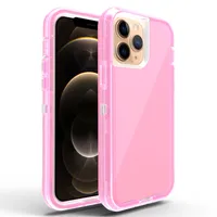 Transparant mobiele telefoon hoesje voor iPhone 13 Soft TPU Hard PC Back Cover
