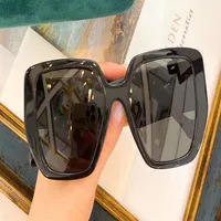 Óculos de sol de grandes dimensões 0956 Black Grey Lens Sonnenbrille Eyewear Accessories Men Fashion Sun Glasses com Box275b