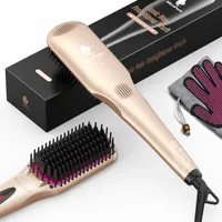 Escova de alisadores de cabelo por miropure para cabelos sem frizz com tecnologia de aquecimento MCH para excelente estilo em casa