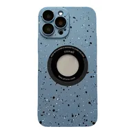 Glitter Hollow 로고 홀 iPhone 14 Plus 용 Magnetic Phone Case Case 14 Plus 13 12 11 Pro Max 렌즈 필름 커버 커버 호환 Magsafe 충전