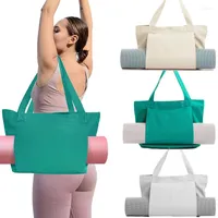 Duffel Bags Sports Fitnessstudio Canvas für Männer Frauen Training Fitness Travel Handtasche Yoga Pilates Mat Hülle Bag Träger Sport Sport