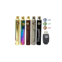17350 Battery For Brass Knuckles Batteries 650 mAh 900mAh 1100mAh 3.2-3.7-4.1V Adjustable Preheating with Wireless Charger Gold Wood SilverBlack Iridescent