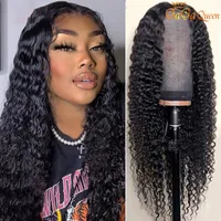 Gaga Queen Deep Wave Lace Clsoure Wig 150% 180% Densità 4x4 parrucche frontali in pizzo per donne Wigs Human Hair Wigs256o
