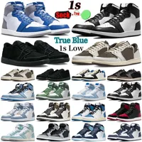 Luxurys designers homens mulheres camurça destemido chicago obsidian mocha cetim digital sapatos retro 1 1s mens jumpman esportes basquete Nike Air jordan sapatilhas