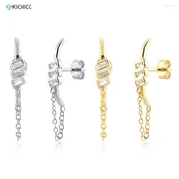 Stud Earrings KIKICHICC 925 Sterling Silver Gold Summer Line Chain Earring Screw Luxury Jewelry Long 2023 Wedding Clips