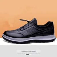 Dress Shoes Casual Leather Shoes for Men 2023 Spring New Outdoor Hiking Shoes Low Top Nonslip British Shoes Men&#039;s Textured Casual Shoes R230227