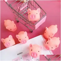 Декомпрессионная игрушка мини -розовые свиньи Симпатичные виниловые звуки животные прекрасные антидобые игрушки для свиней для детей.