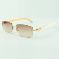 Простые белые баффы Солнцезащитные очки 3524012 с 56 -миллиметровыми линзами для мужчин и женщин 299Q