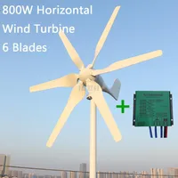 Nieuwe ontwikkelde windturbine 800W 12V 24V -generator met 6 bladen PWM -controller voor thuisgebruik253Q