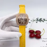 2020 NYA ANDA Luxury Mens Watches Quartz Watch Designer Watches Diamond Bezel Leather Strap Frank Watch Fashion Accessories For 279C