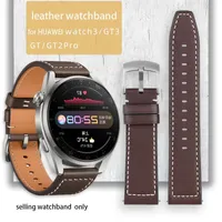 Oglądaj skórzany pasek do Huawei 3Pro Breyband GT3 / GT2 Pro / 3 GT1 Smart Men's and Watch's Watchband 22 mm