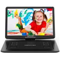 DBPOWER 17.9 inch Portable DVD Player with 15.6 inch Large HD Swivel Screen 6 Hour Rechargeable Battery Support USB or SD and Multiple Disc Formats High Volume Speaker