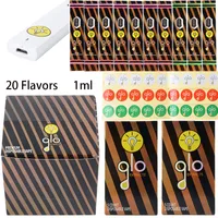 GLO Disposable vape pen 20 flavors Rechargeable Empty 1ml 280mAh Battery Premium Disposable Vape E cigarettes With bottom charger USB