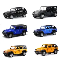 Diecast Model Cars 1 36 Jeeps Wrangler Alloy Car Model Simulatie Metaal Off-road speelgoed Voertuig Collectie Decoratie Ornamenten Kinderen Toy Giftj230228J230228