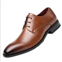 Zapatos de vestir hombres de cuero de cuero frotante de la mano de la mano del negocio casual formal talla 39-45