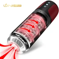 Masturbators Automatic Male Masturbation Cup Fully Waterproof With Rotating Vacuum Suction Modes Real Vagina Adult Sex Toys For Men UNIMAT 230228