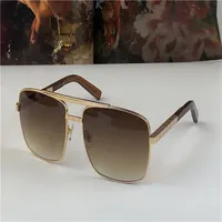 Square Attitude Sunglasses Metal Gold Frame Brown Gradient 59mm Men Sunglasses Vintage Sunglasses Gafas de sol UV Prodection2743