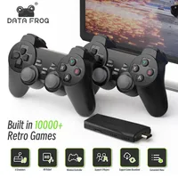 Game Controllers Joysticks DATA FROG 4K Video Console 2 4G Wireless Controller Built in 10000 s Stick For PS1 FC GBA Retro TV Dendy 230227
