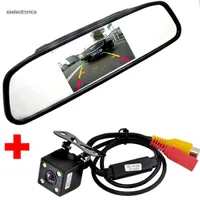 Update Car ccd Video Auto Parking Monitor 4 LED night Reversing CCD Car Rear View Camera With 4.3 inch Car Rearview Mirror Monitor Car DVR