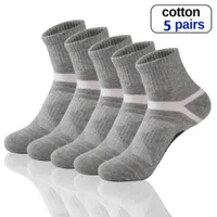 Men's Socks 2022 New 5Pair Lot Socks Men Black Outdoor Casual Breathable Sport Socks Run Summer Cotton Male Sock Fitness Men Socks Size3845 Z0227