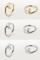Anello anello di unghie anello per donne/uomini anelli dorati della fetta di notto in acciaio in acciaio oro non si dissolve mai non allergico