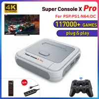 Game Controllers Joysticks Retro WiFi Super Console X Pro 4K HD TV Video Game Consoles For PS1 PSP N64 DC With 117000 Games With 2.4G Wireless Controllers 230228