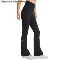 Pantalons de yoga pour femmes Slim Fit Flared Pant outfit High Elastic Nude All-match Fashion Sports Pantalons décontractés pour dame Automne et Hiver Nouveau CN05