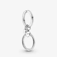 100 ٪ 925 Sterling Silver Moments Charm Key Rings Fit Original European Charm Dangle Pendant Fashion Women Wedding Jewelry Accessor2484
