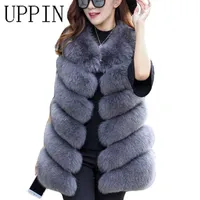 UPPIN Winter Warm Vest Arrival Fashion Women Import Coat Fur Vest High-Grade Faux Fur Coat Fur Long Vest Plus Size S-3XL Y200926268c