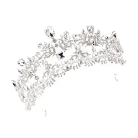 Headpieces Women Crowns Party Prop Sparkling Ornaments White Pearls Tiara For Masquerade Ball Banquet Cosplay