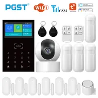 Systèmes d'alarme PGST PG109 Smart Tuya System 4 Écran 3 pouces WIFI GSM Cambrioleur Sécurité à domicile avec fonction de température et d'humidité 230227