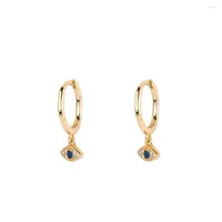 Dangle Earrings Dainty 925 Sterling Silver Turkish Jewelry Eye Charm Casual Drop Gold Sapphire Blue Cz Evil Huggie S925