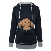 Kvinnors hoodies tröjor kattälskare känguru hund husdjur tass tröjor gosa påse på fickan djur öron huvor 230227