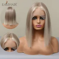 Spitzenperücken Easihair Front Synthetische mittelgroße leichte Platinblonde Haar