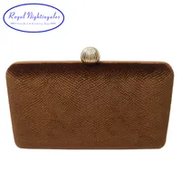 Evening Bags Royal Nightingales coffee brown hard box evening clutches and bags for matching shoes party gift 230227