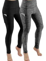 Patchwork High Waist Push Up Running Leggings With Pockets With