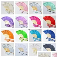 12 Pack Handheld Folding Fan White Paper & Bamboo Foldable Folding