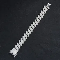 アクセサリー WhooseA silver925WideChainBracelet Mens Silver Cuban Link Chain 20MM Wide Bracelet, From Guan05