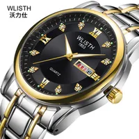 Wlisth Men Business Quartz Watch Classic Nevanlage Steel Relogio Masculino Role Watch Men Watch Top Brand245a