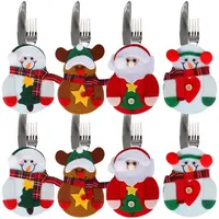 UPS 크리스마스 장식 Santa Claus Knifes Forks Bag Bag Silverware Holders Pockets Pouch Snowman Elk Xmas Party 식탁보 홈 C0901
