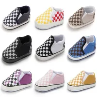 First Walkers Baby Shoes Classical Checkered Toddler Walker Born Boy Girl Girl Sole Sole Cotton Casual Sports Infant Crib215f