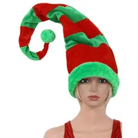Beanieskull Caps 60x90cm elf hoed Kerstmis volwassen nieuwigheid grappig Lang buigbaar gestreepte vilde pluche Santa Claus Clown Cap Xmas Party Supplies 220901