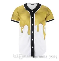 College Wear2020 여름웨어 남자 야구 유니폼 짧은 슬리브 3D 옐로우 화이트 포인트 패션베이스 플레이어 저지 야구 셔츠 탑