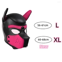 Máscaras de fiesta Código XL Marca Aumento de gran tamaño Cospy Cosplay Capucha de goma acolchada Masilla de capucha con orejas para hombres Plaza de papel de perro