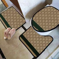 Conjuntos de tapa del asiento del inodoro de moda alfombras de baño a rayas vintage