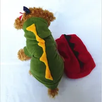 Abbigliamento per cani Dinosaur abiti da cane per cagnolini pelosi di cartone animato inverno scalda cucciolo cucciolo a un pezzo gomba alla moda 9sl uu