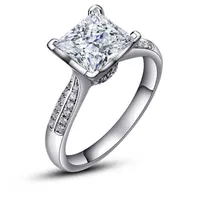 Anello nuziale di fidanzamento per gioielli di moda Vecalon 2016 per donne anello di diamanti 2ct cz 925 anello di dito della fascia femmina in argento sterling