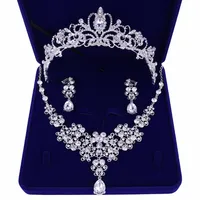 Bridal Tiaras Hair Necklace Earrings Accessories Wedding Jewelry Sets Cheap Fashion Style Bride Hair Dress292B