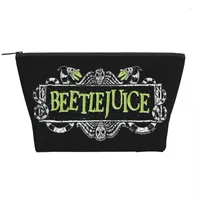 Sacchetti cosmetici Beetlejuice Green Sign Bag di viaggio Tim Burton Movie Halloween Toiletry Organizzatore di bellezza Kit Dopp Beauty Storage