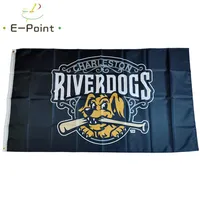 Milb Charleston Riverdogs Flag 3 5ft 90см 150 см. Полиэфирное украшение Полишнее.